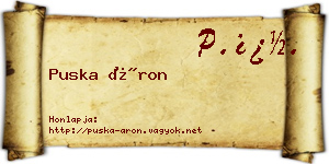 Puska Áron névjegykártya